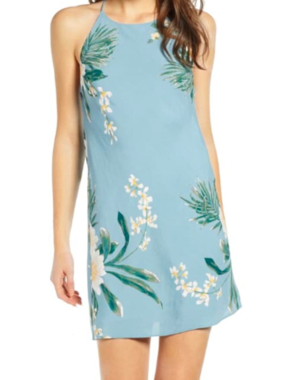 Leith Drape Back Floral Minidress